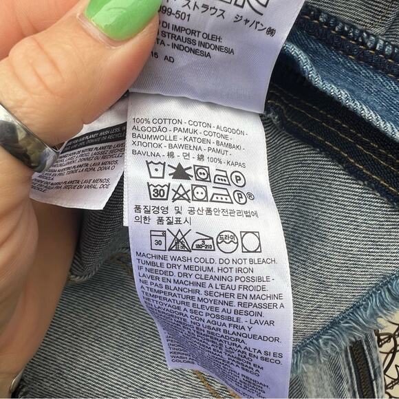 Levi’s MOTO JEAN ALTERED ZIP TRUCKER JACKET XS - Picture 7 of 9